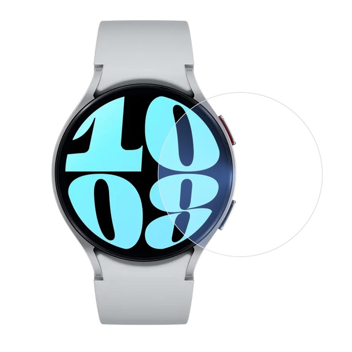 Biztonsági Fólia Samsung Galaxy Watch6-hoz 44mm, Flippy, Védőüveg, 2.5D Edzett Üveg, Átlátszó
