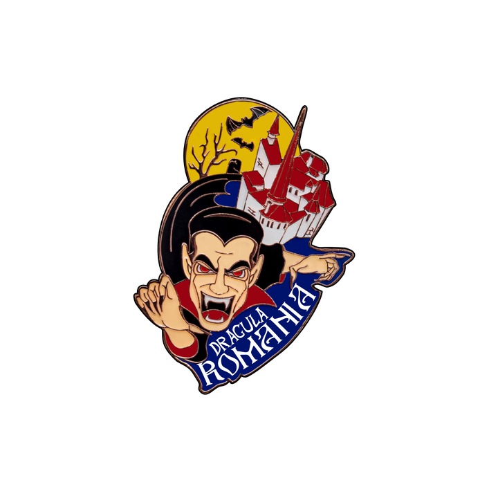 Magnet decorativ Romania, Gift Shop, model mgs195, lemn, 80x67mm