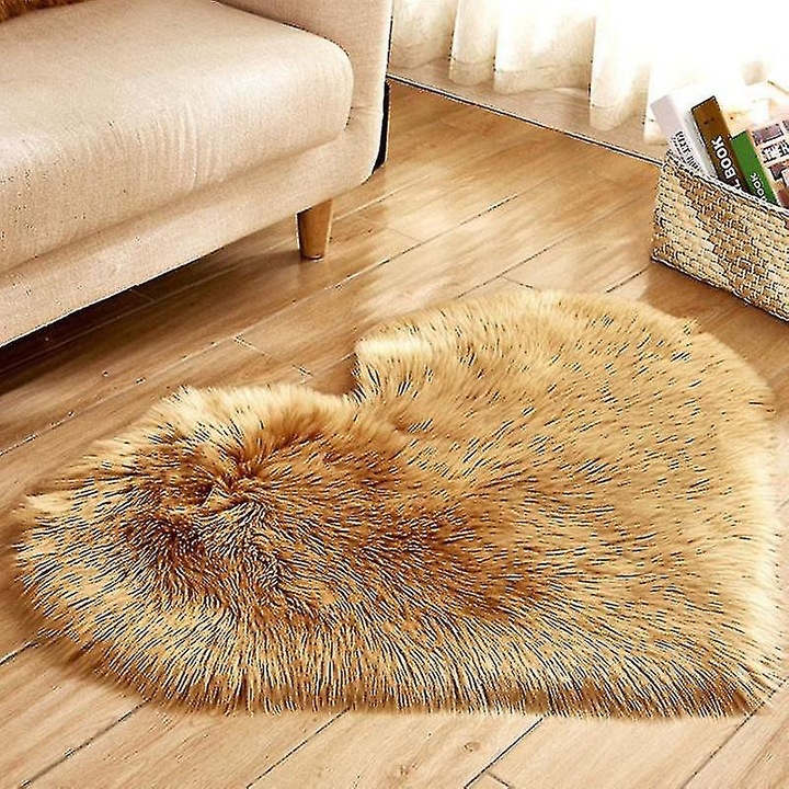 Covor moale din fibre acrilice, forma inima, multicolor, 30x40cm, 40x50cm, 70x90cm, set