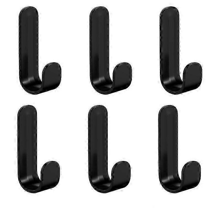 Set 6 carlige pentru prosoape, Negru