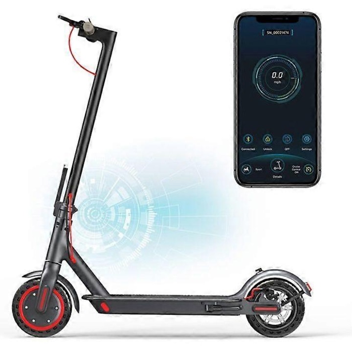 Електрически скутер AOVOPRO TUYA, черен, 30 км пробег, 25 км/ч максимална скорост, 1070x430x1100 мм