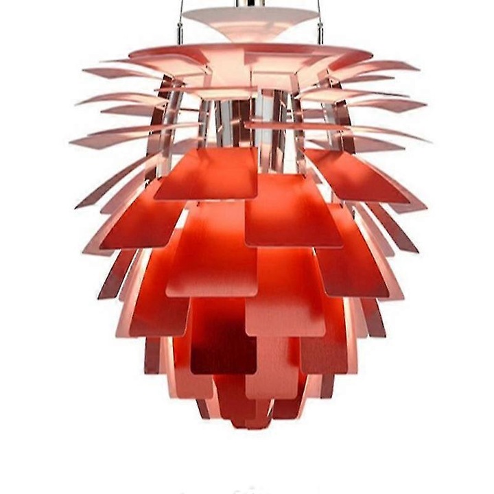 Lustra moderna din inox, pentru iluminat interior, 1 sursa de lumina, tip E27, 10-15mp