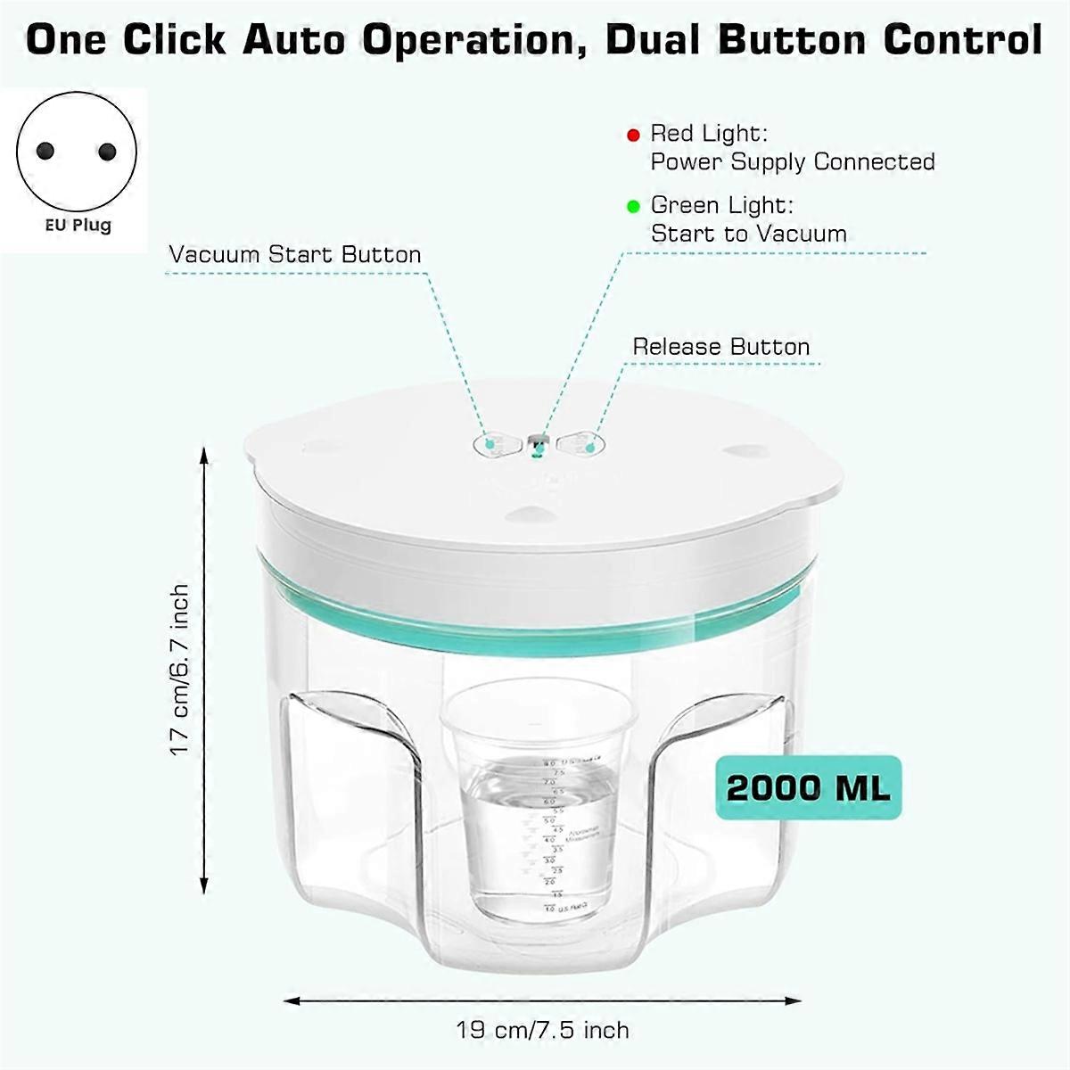 Aspirator de bule din rasina, 2L, 99% eliminare bule in 5 minute, alb si albastru, 20x20x16 cm, pentru diy