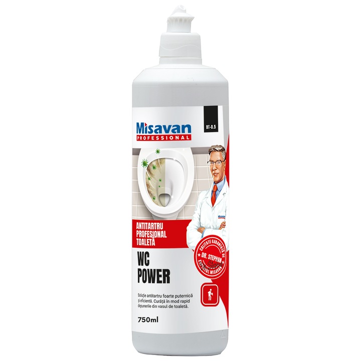 Solutie antitartru profesionala pentru toaleta Misavan WC Power, 750ml