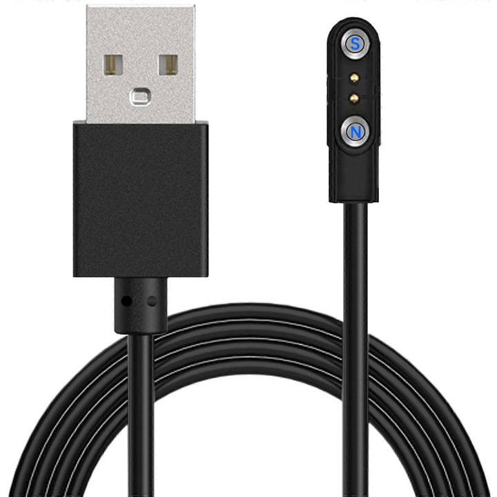 Cablu de incarcare magnetic pentru smartwatch, 2pin 4pin 5pin, 60cm, plastic cupru