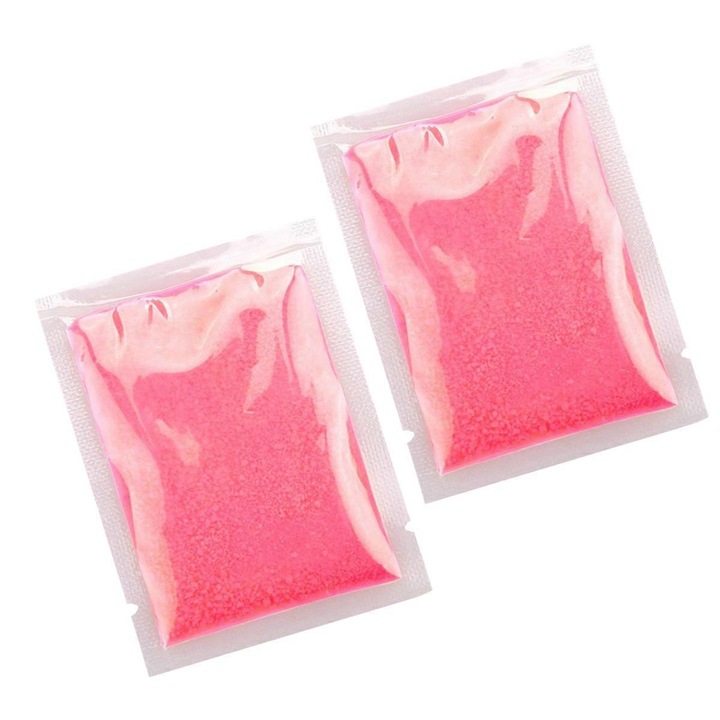 Set de 2 pungi de praf fluorescent roz, 10g fiecare, pentru decoratiuni interioare si exterioare