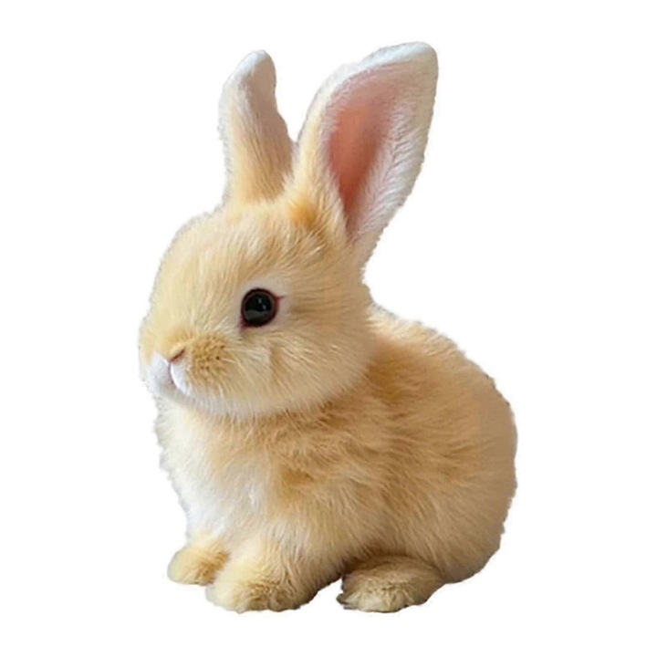 Iepuras electric de plus, jucarie interactiva, 17x9x18cm, cu sunet si urechi luminoase