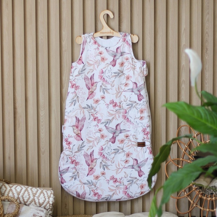 Sac de dormit pentru bebelusi Muminky, 100% bumbac, antialergic, ajustabil, multicolor, 018 luni