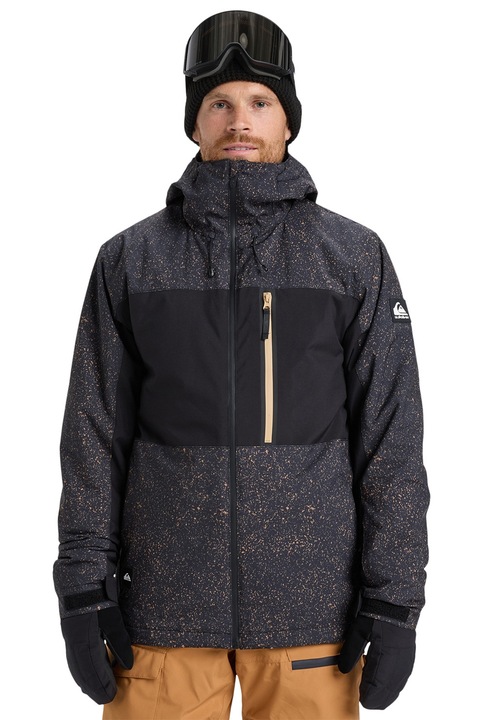 QUIKSILVER, Geaca cu imprimeu pentru ski Sycamore, Negru/Bej/Bleumarin