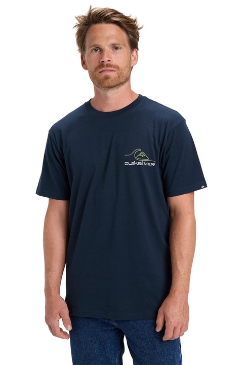 QUIKSILVER, Tricou cu imprimeu grafic si logo pe partea din spate, Bleumarin