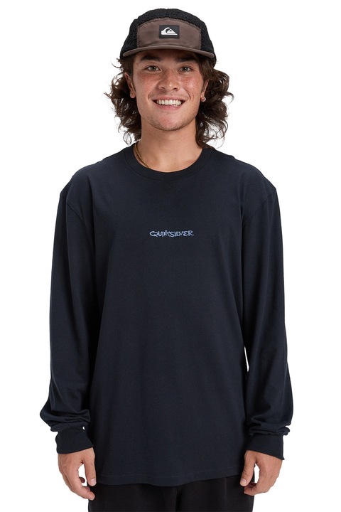 QUIKSILVER, Свободна памучна блуза, Пастелносин/Черен