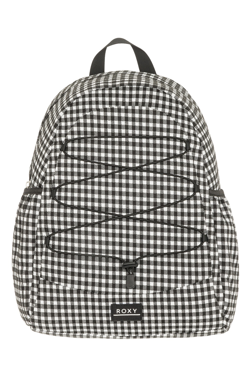 ROXY, Rucsac cu buzunare laterale Urban Party Gingham - 15.8 L, Alb, Negru