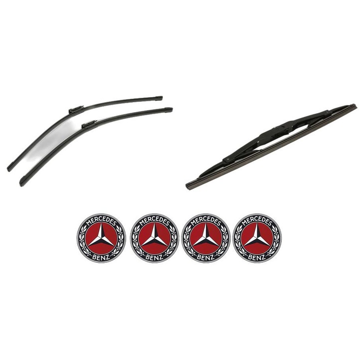 Set 3 Stergătoare Bosch pentru Mercedes-Benz VITO Bus W639, rezistente, 700x650mm și 340mm, cu 4 Stickere Auto