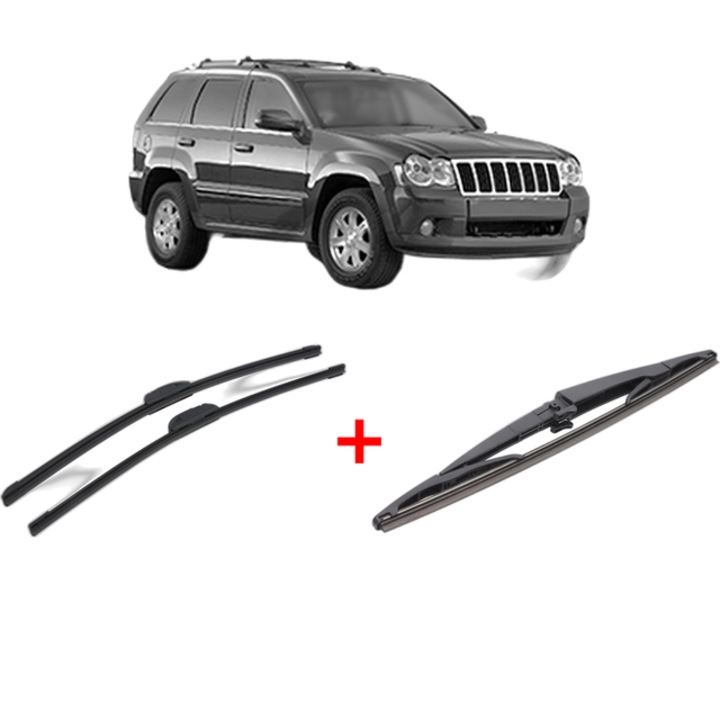 Set 3 stergatoare Bosch pentru JEEP GRAND CHEROKEE III, cauciuc siliconat rezistent, 530x550mm, 350mm, JEEP