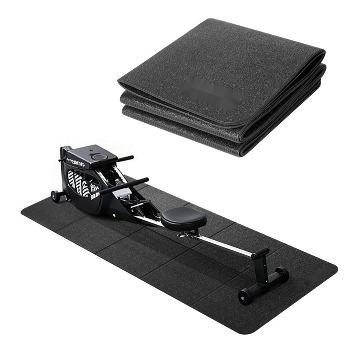 Covor pentru aparate de fitness, protectie podea, anti-alunecare, negru