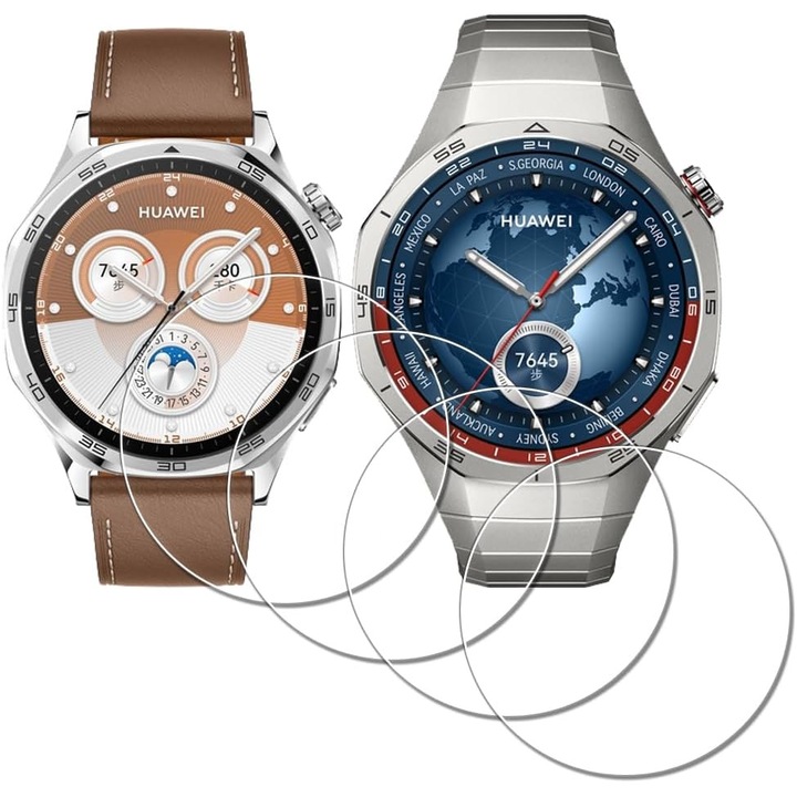 Sticlă de protecție pentru ceas, temperată, DUOCUOLA, pentru HUAWEI Watch GT 5 Pro 46 mm, set 4 buc, rezistență 9H, anti-zgârieturi