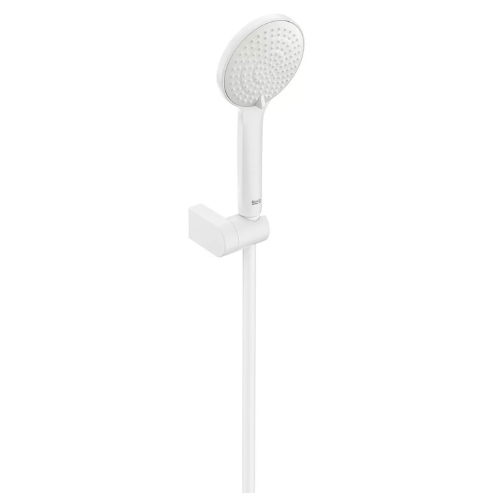 Set para dus Roca Sensum A5BG309B00, 110 mm, 3 functii, furtun/suport, mat, Alb