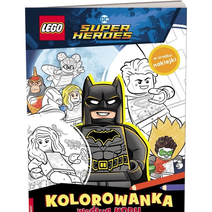 Lego DC Comics Super Heroes, Ameet, carte de activitati extracurriculare, 16 pagini, 205x288mm, coperta moale, set cu autocolante