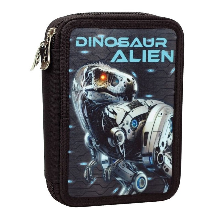 Ученически несесер Back Me Up Dinosaur Alien, със съдържание, 20 x 14 x 4 см