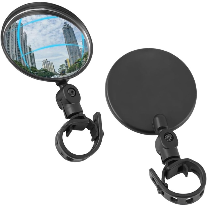 Универсално огледало за обратно виждане за велосипед, въртящо се на 360°, съвместимо с велосипеди, MTB и електрически скутери, комплект от 2 части