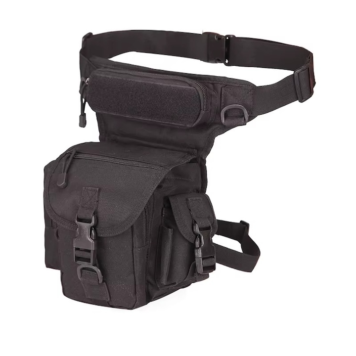 Geanta de Picior Impermeabila, Multifunctionala, Geanta Tactica cu Buzunare Multiple – Ideala pentru Motociclisti, Drumetii, Camping, Airsoft – Unisex