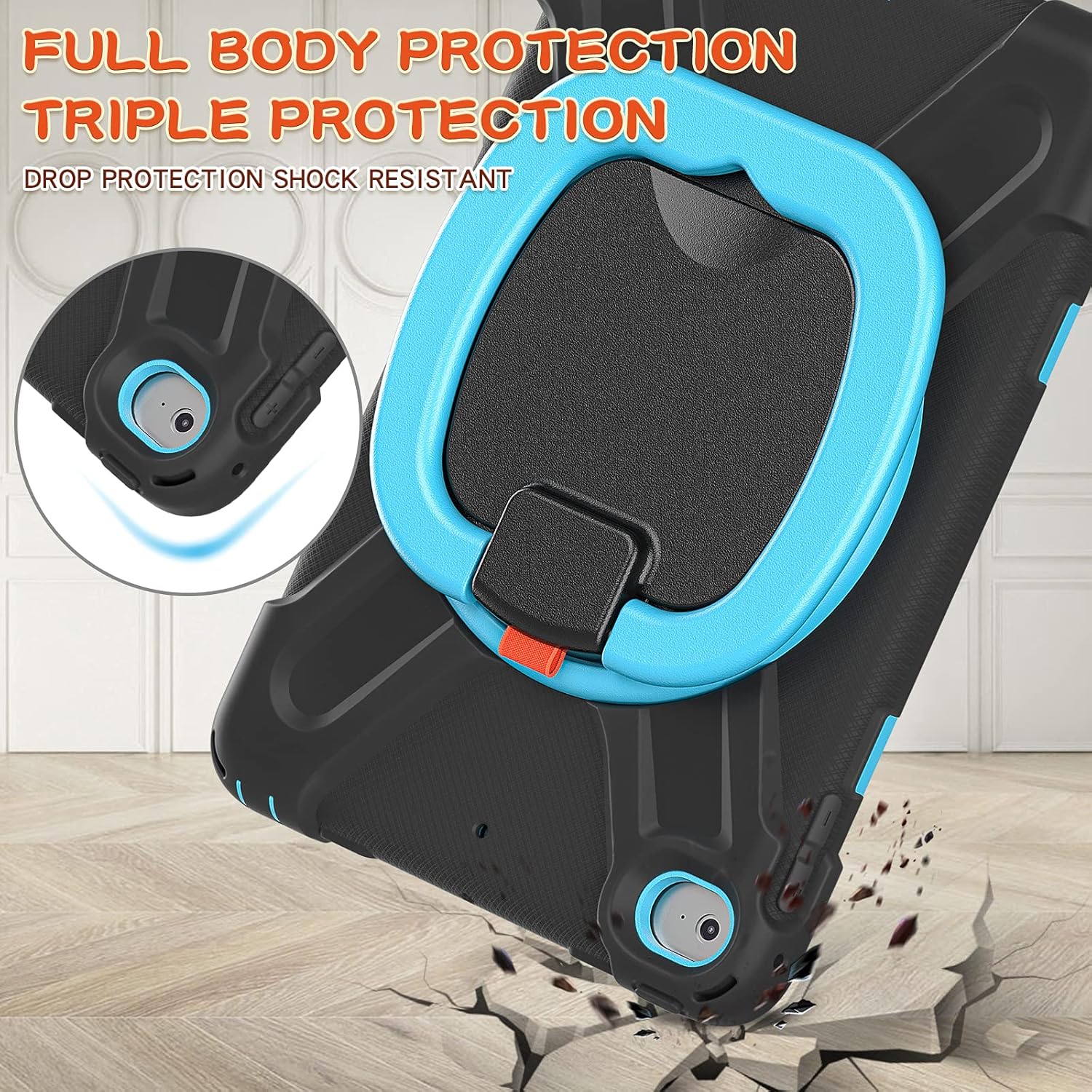 Husa Sigloo 360 pentru iPad Air11 2024, Ipad Air 5/4 . suport rotativ, Negru / Albastru