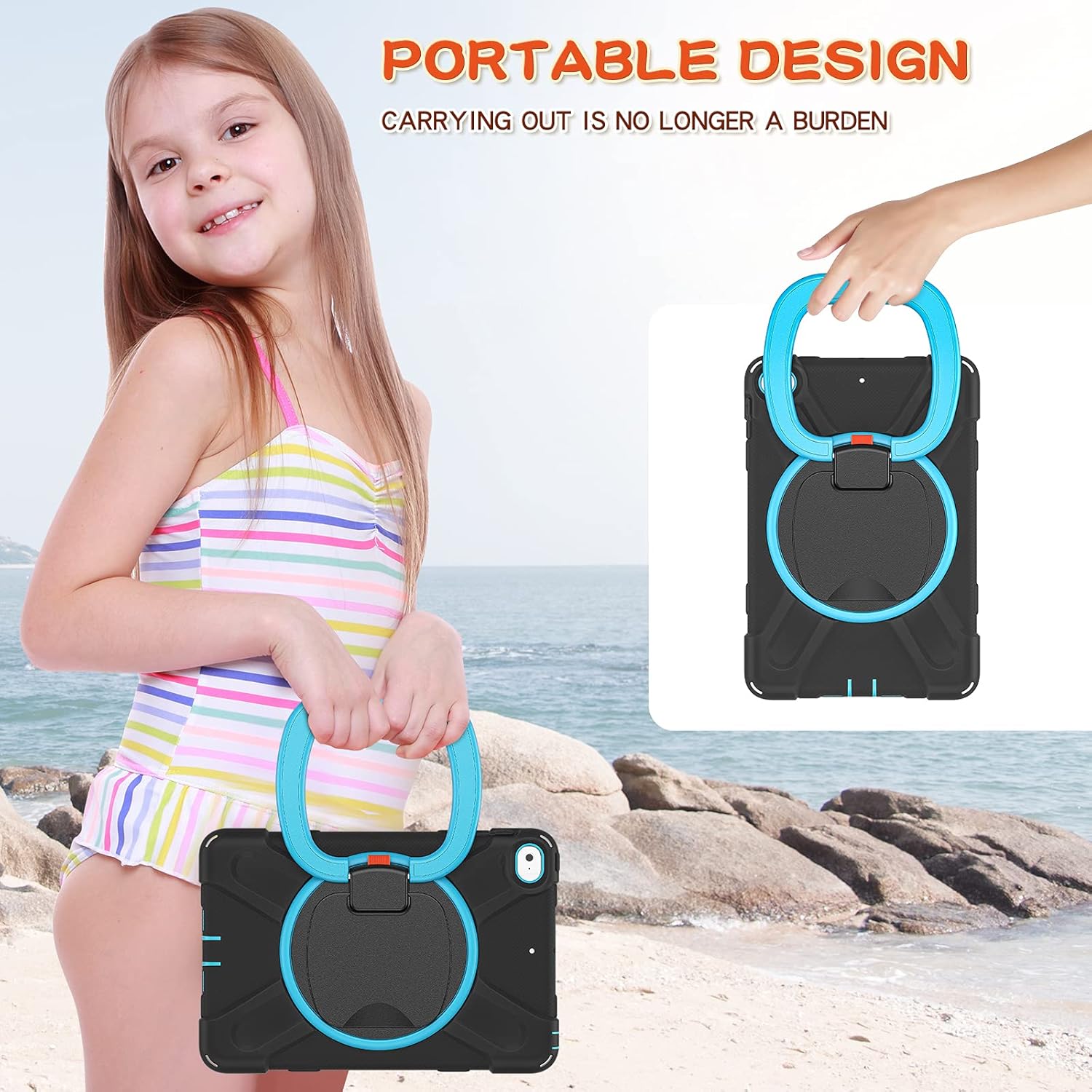 Husa Sigloo 360 pentru iPad Air11 2024, Ipad Air 5/4 . suport rotativ, Negru / Albastru