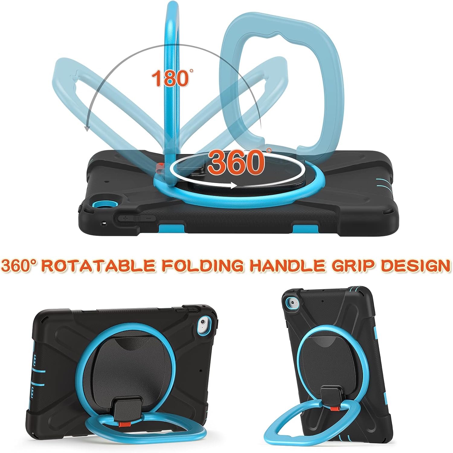 Husa Sigloo 360 pentru iPad Air11 2024, Ipad Air 5/4 . suport rotativ, Negru / Albastru