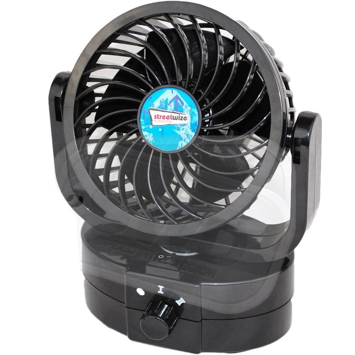 Ventilator Auto 12V cu 2 Trepte de Viteza, Ventilator cu Rotire la 360°, Dimensiuni 16x16x11 cm