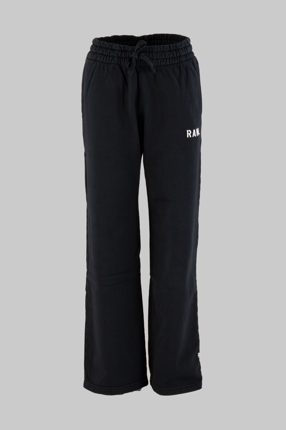 G-STAR, Pantaloni de trening de bumbac cu snur, Negru, 140 CM