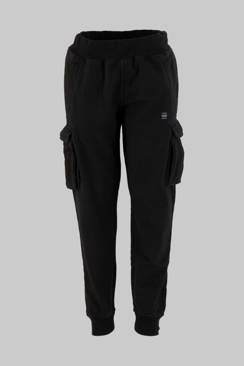 G-STAR, Pamut szabadidőnadrág zsebekkel, Fekete, 116 CM