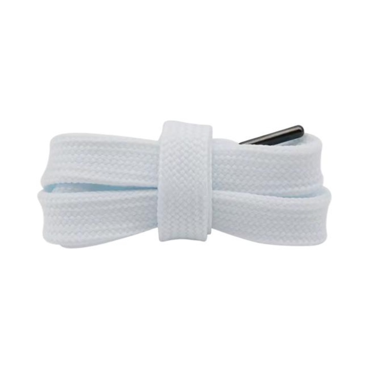 Sireturi late sport, 18mm cu capete metalice, albe