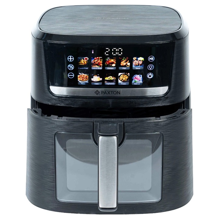 Friteuza cu aer cald / airfryer, Paxton FP-9.5-10DA, 1500 W, 9.5 litri, temperatura ajustabila de la 80 - 200 grade, 10 programe, negru