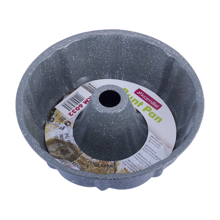 Forma de copt Kamille pentru chec/baba – otel inoxidabil/otel carbon, nepierzatoare, dimensiuni medii, ideala pentru prajituri, paine, pastrute