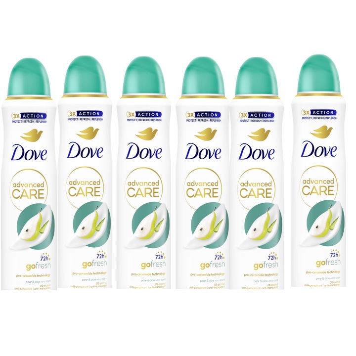 Pachet 6 X Dove Deodorant Spray Advanced Care Pear Aloe Vera 6x150 ml