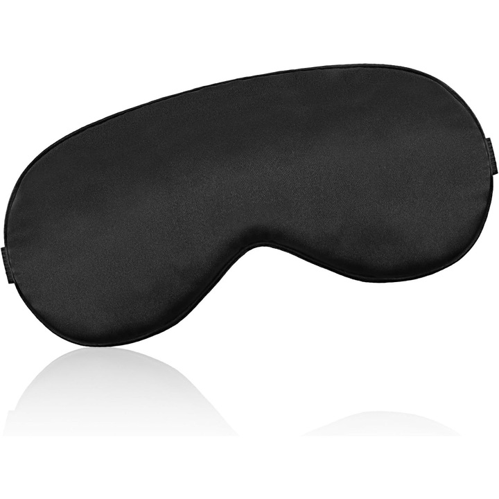Masca de dormit din matase naturala, confortabila, opaca, pentru somn de noapte, calatorii sau sieste, set 2 bucati