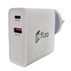 Incarcator universal de priza INFLOO REAL 65W QC3.0 PD USB-C USB-A GAN alb