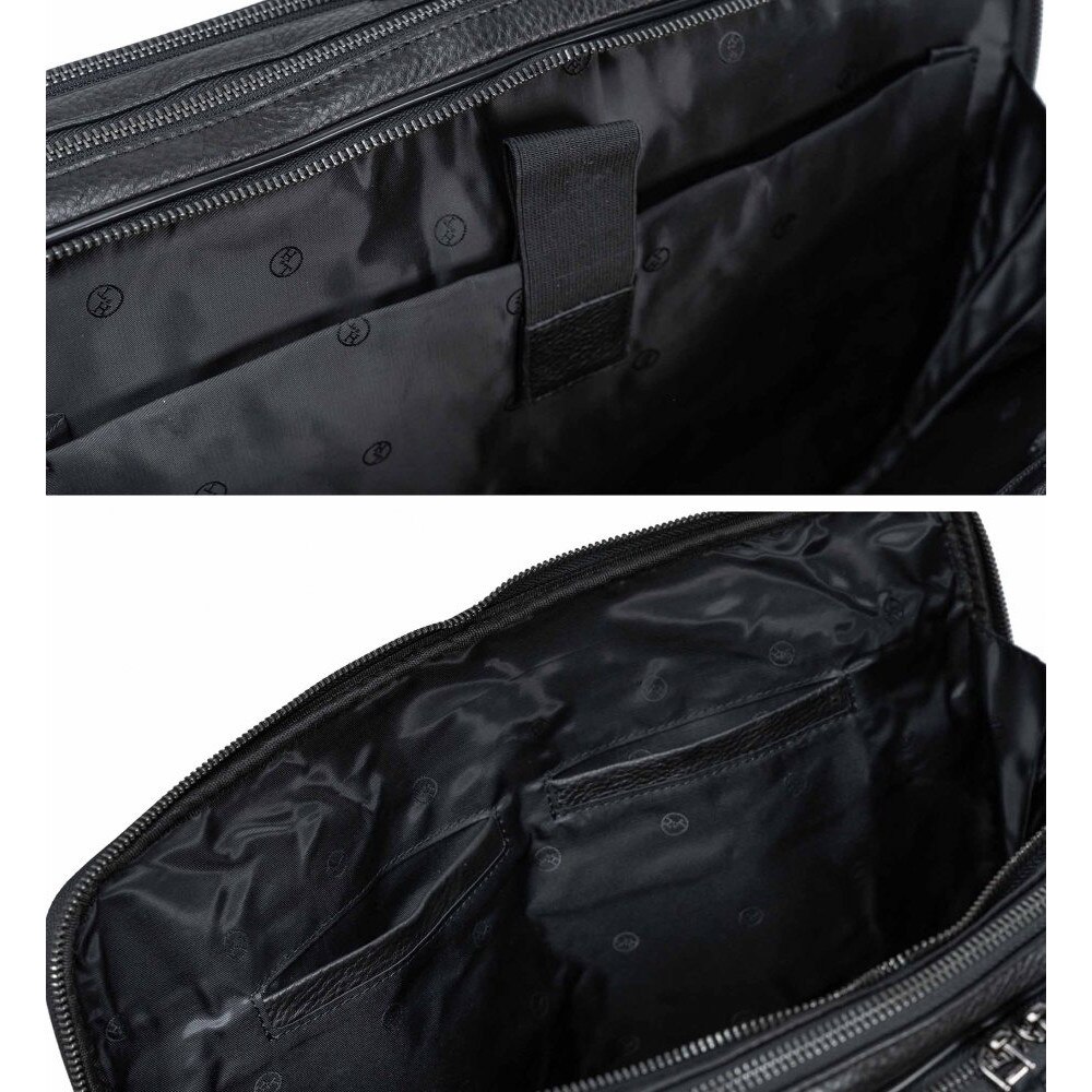 Geanta pentru laptop Henry Taylor 359, piele naturala, neagra, 40x30x10cm