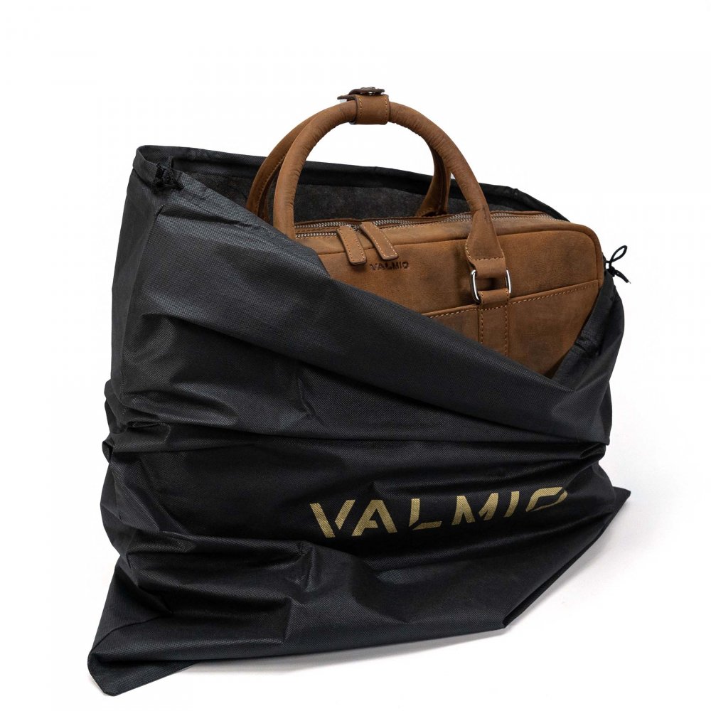 Geantă laptop Valmio Cargo B1, piele naturală maro, 40x29x12cm, pentru bărbați