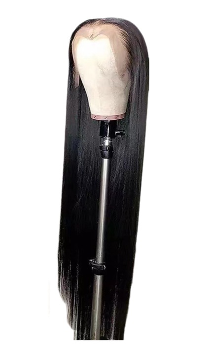 Премиум дълга перука, 66 см, топлоустойчиви влакна, черна, комплект с четка и щипки за фиксиране