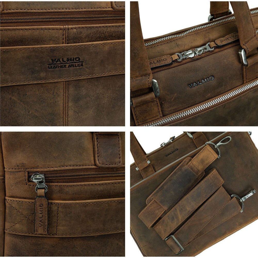 Geantă laptop din piele Valmio L03, 40x29x9cm, servietă, pentru laptop 15"