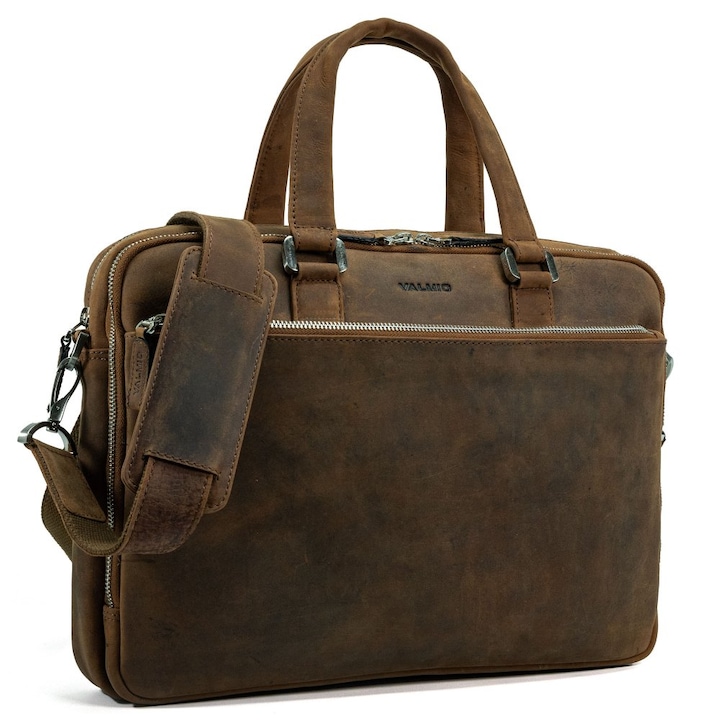 Valmio L03 bőr laptoptáska, 40x29x9cm, aktatáska, 15"-os laptophoz