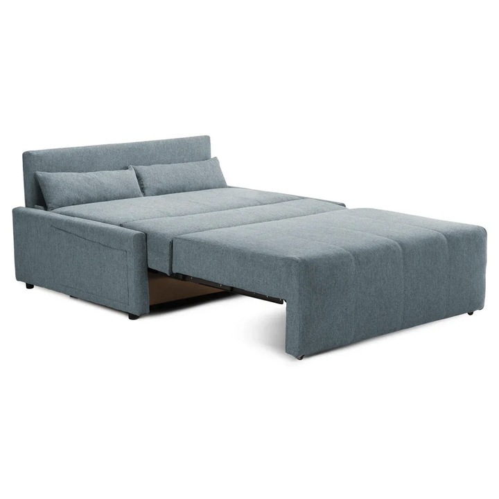 Canapea Extensibila 2 locuri OSLO, 154x122x90 cm, Lada depozitare, Tapiterie stofa, Albastru - Loft