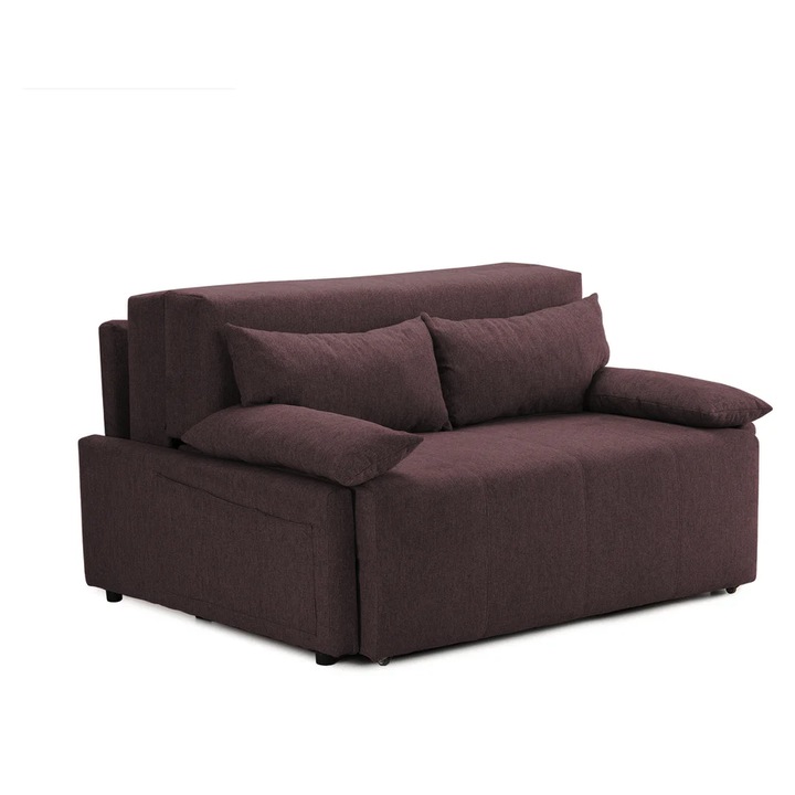 Canapea Extensibila 2 locuri OSLO, 154x122x90 cm, Lada depozitare, Tapiterie stofa, Violet - Loft