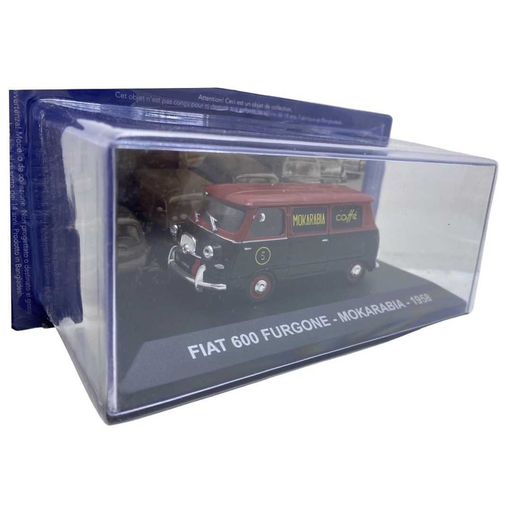 Makett 1958-as Fiat 600 furgon *mokarabia caffe* 1/43