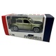 Fém makett Land Rover Defender zöld 1:28 hanggal, fényekkel
