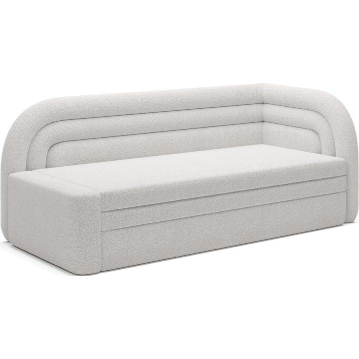 Canapea extensibila Mobarta Fabillo cu lada de depozitare – 223x86 cm, alb