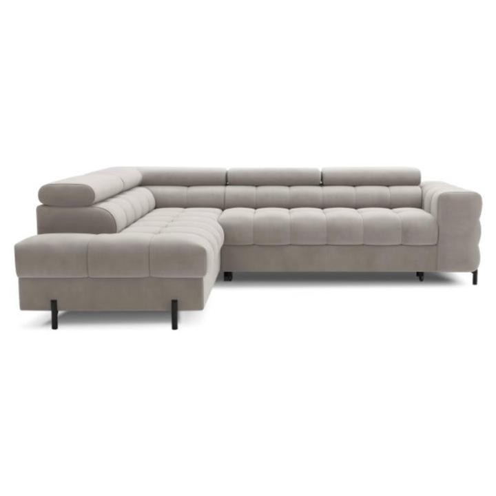 Coltar Mobarta Ferucce in forma de L, cu tetiere reglabile, 276x200 cm