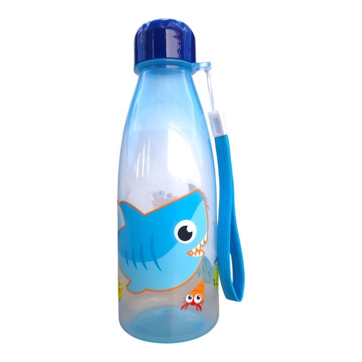 Műanyag Vizes Palack, 500 ml, Cápa modell, 6.5x20 cm, Vision XXI