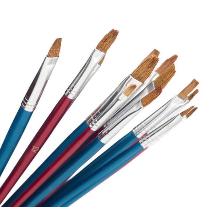 Set Pensule Pictura cu Varf Plat - 16 buc